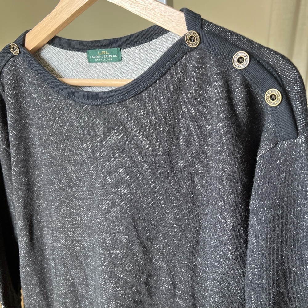 Lauren Jeans Co Ralph Lauren Women’s Black Pullover 3/4 Sleeve Sweater Size L - Picture 7 of 13